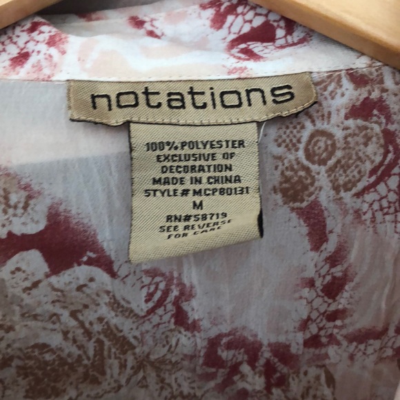 Notations Long Sleeve Blouse, sz M - Picture 2 of 4